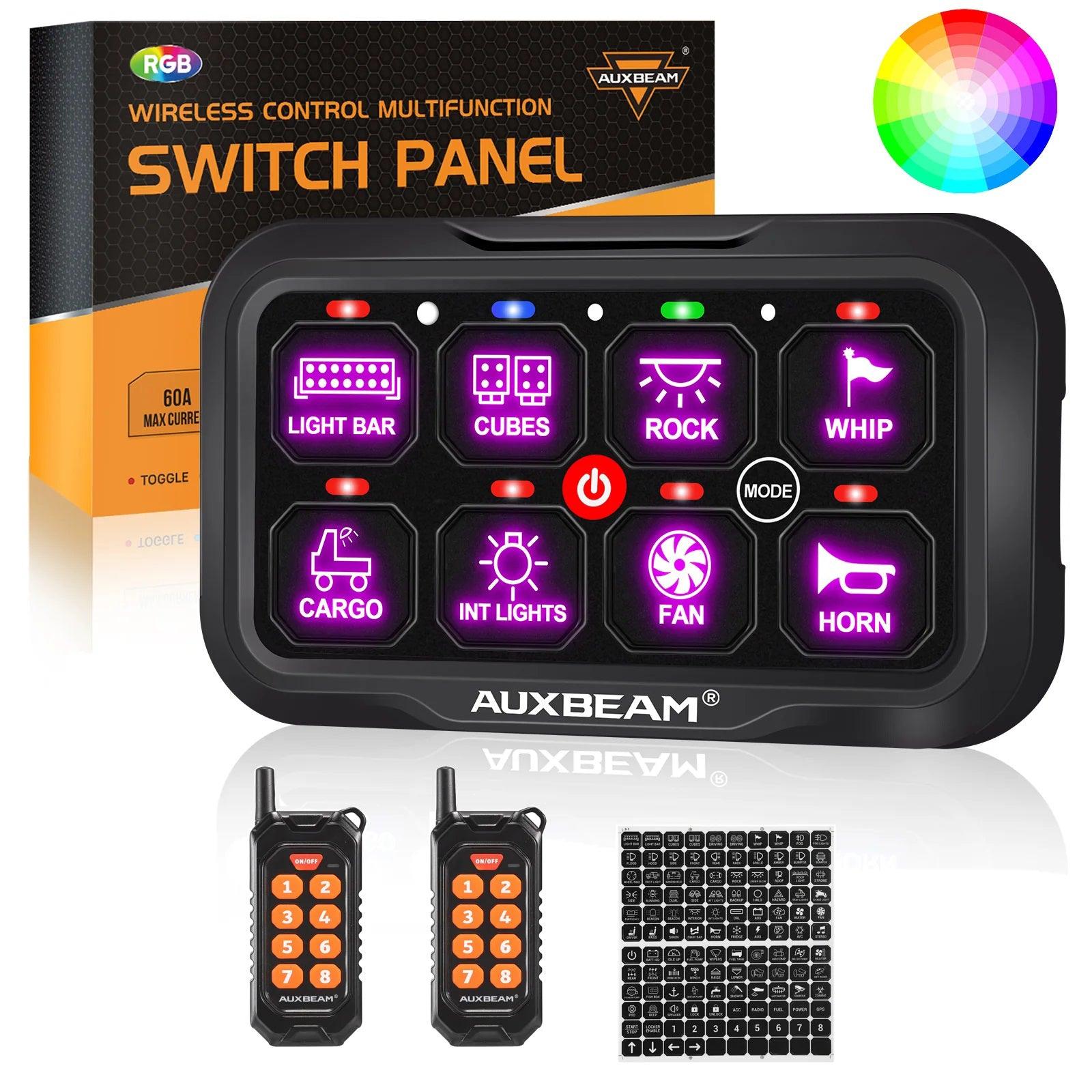 RC-800 RGB Switch Panel with Remote Controller, Toggle/ Momentary/ Pulsed Mode Supported(One-Sided Outlet)