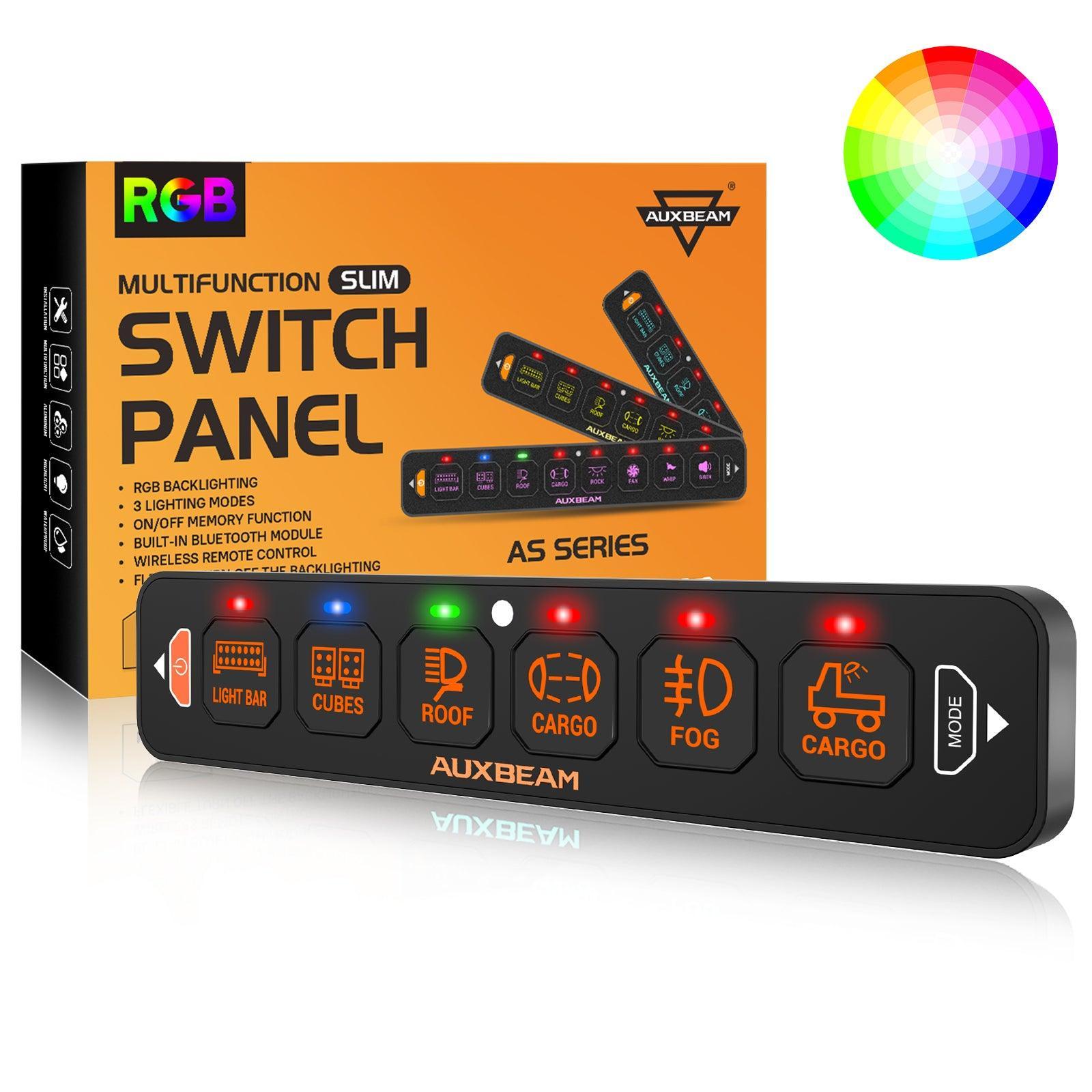 AS-R60 RGB Slim Switch Panel, Toggle/ Momentary/ Pulsed Mode Supported(One-Sided Outlet)