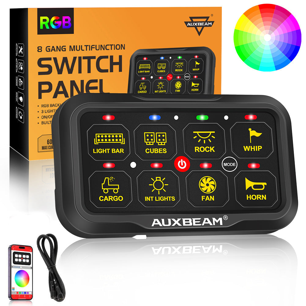 AR-820 RGB Switch Panel with APP, Toggle/ Momentary/ Pulsed Mode Supported (Two-Sided Outlet)