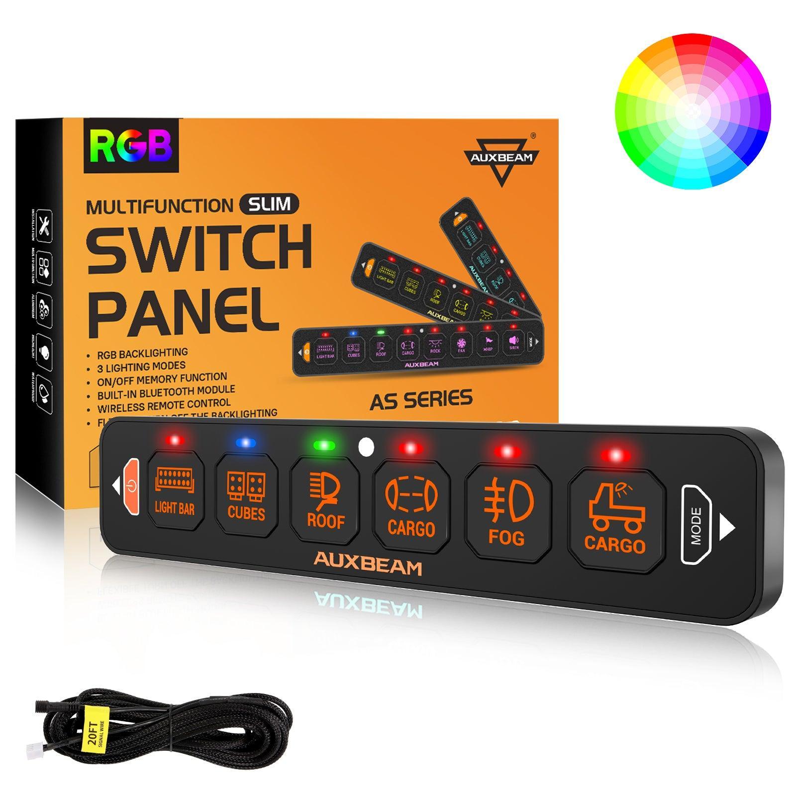 AS-R60 RGB Slim Switch Panel, Toggle/ Momentary/ Pulsed Mode Supported(One-Sided Outlet)