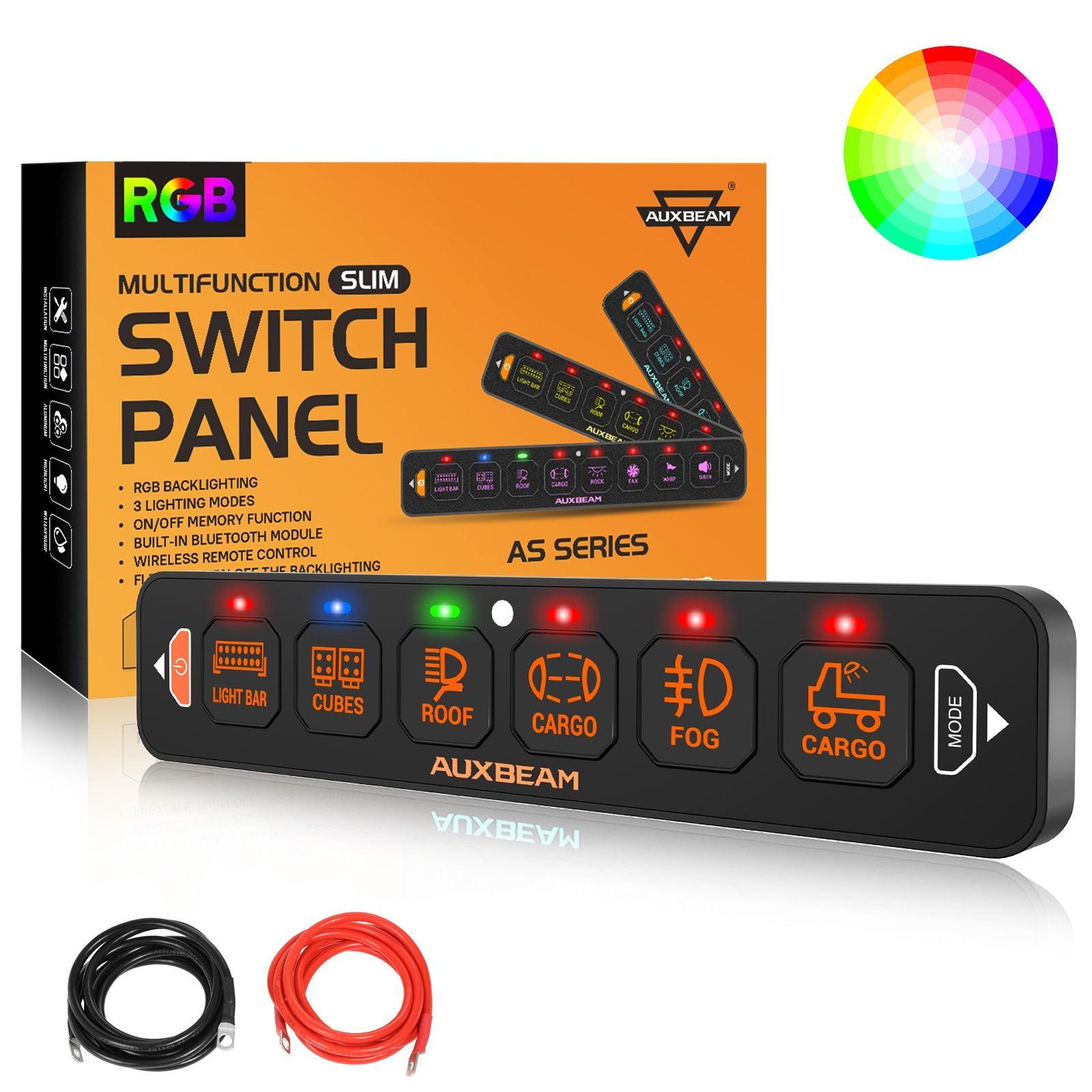 AS-R60 RGB Slim Switch Panel, Toggle/ Momentary/ Pulsed Mode Supported(One-Sided Outlet)