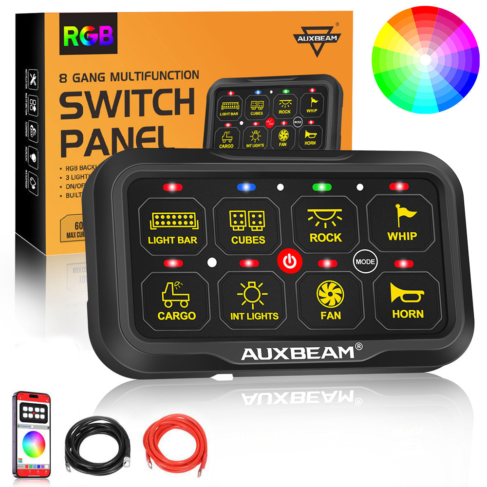 AR-820 RGB Switch Panel with APP, Toggle/ Momentary/ Pulsed Mode Supported (Two-Sided Outlet)