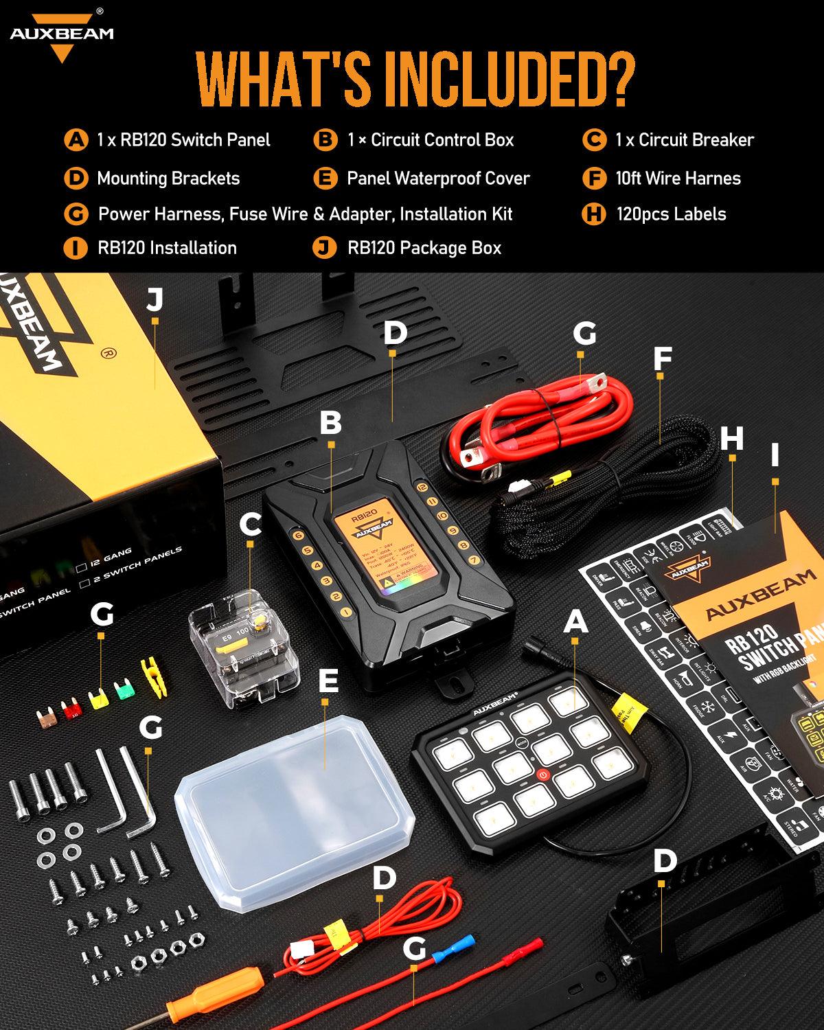 RB120 RGB Switch Panel, Toggle/ Momentary/ Pulsed Mode Supported (Two-Sided Outlet)