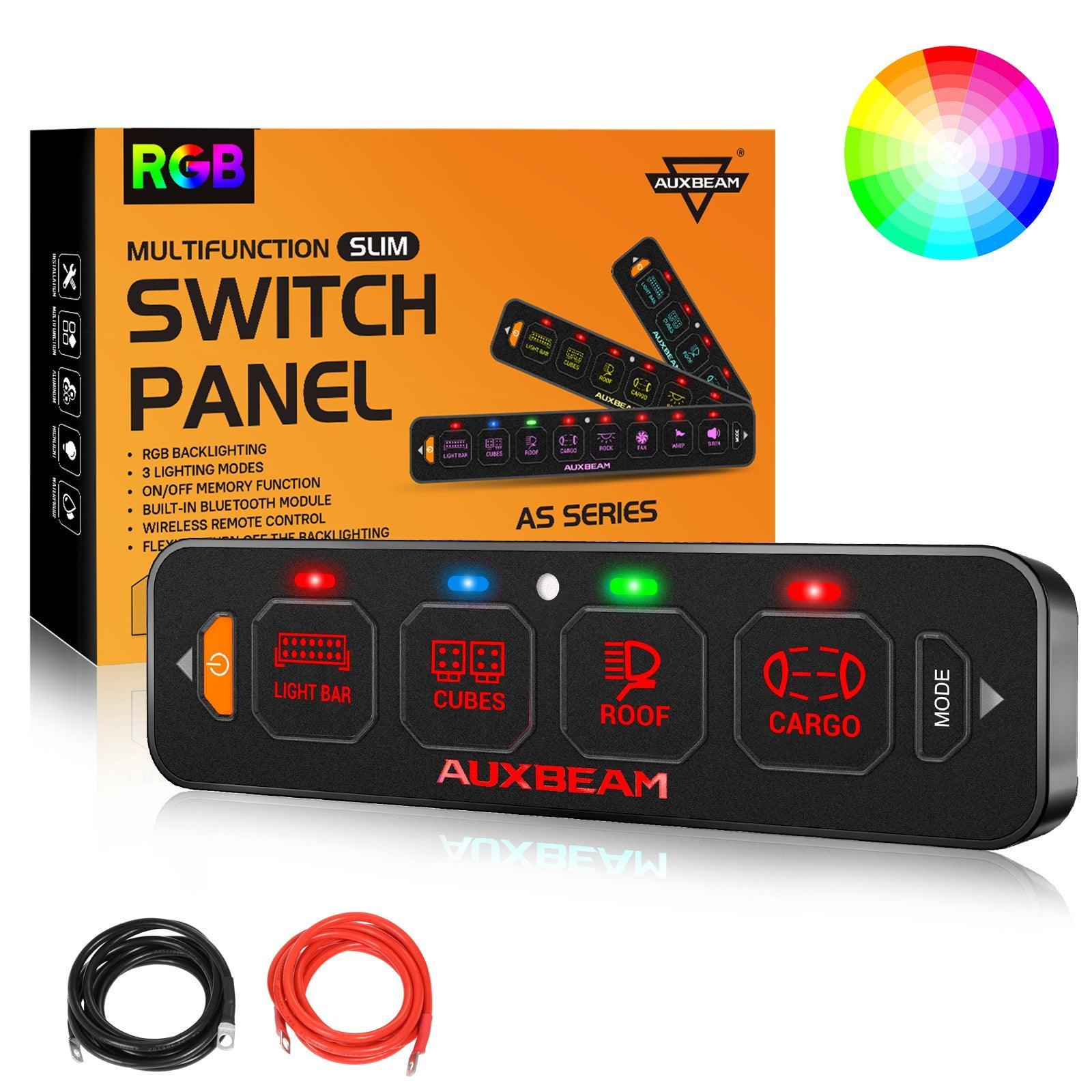 AS-R40 RGB Slim Switch Panel, Toggle/ Momentary/ Pulsed Mode Supported(One-Sided Outlet)