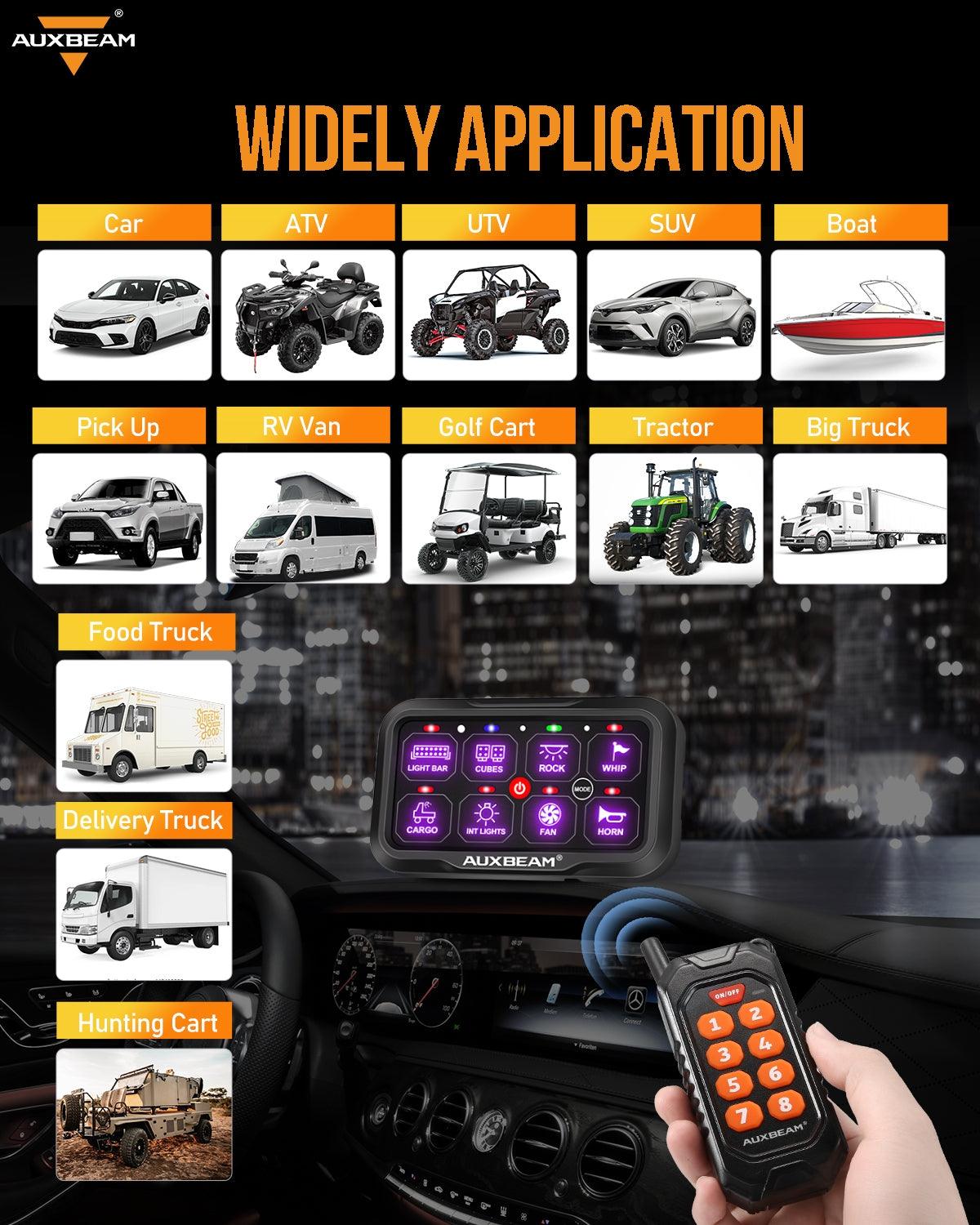 RC-800 RGB Switch Panel with Remote Controller, Toggle/ Momentary/ Pulsed Mode Supported(One-Sided Outlet)