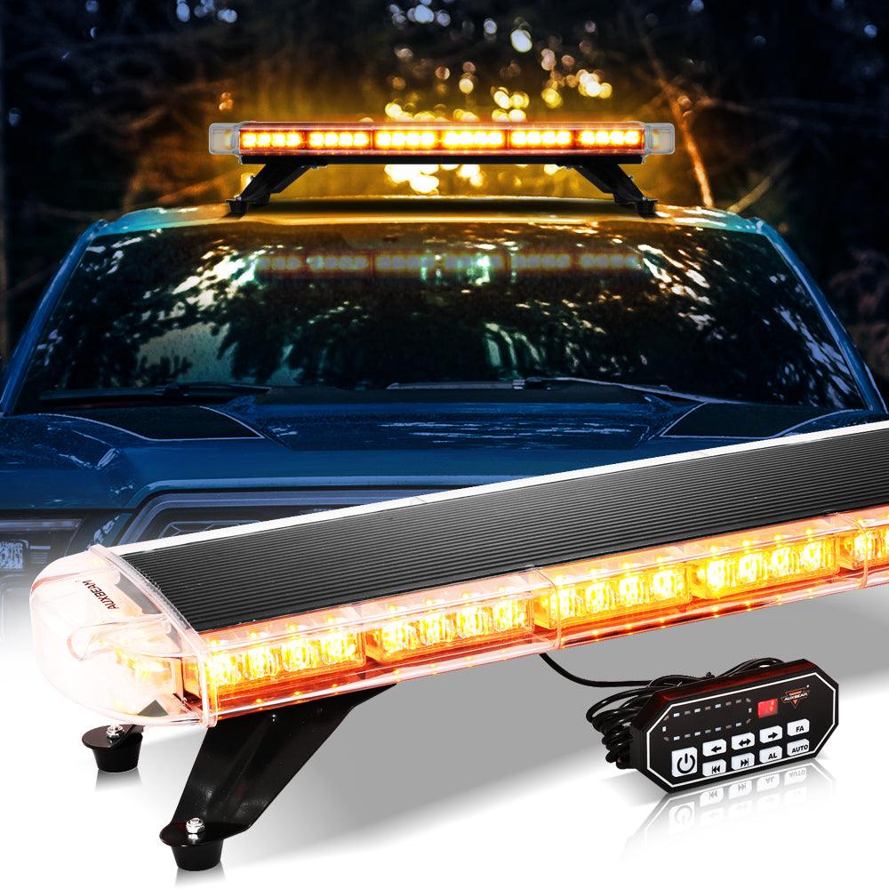 31.5" Rooftop Strobe Flashing Light Bar with Mounting Brackets 20 Flashing Modes Emergency Safety Warning Caution Beacon Lights