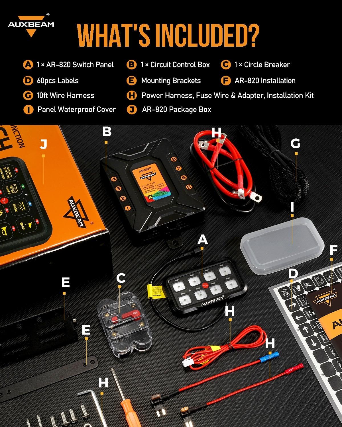 AR Series 6/8 Gang LED Switch Panel,Off Road Light Controller