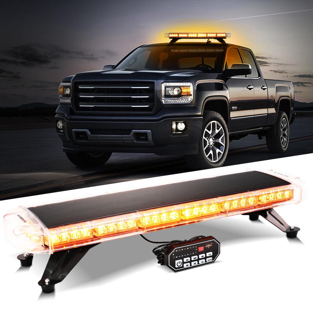 31.5" Rooftop Strobe Flashing Light Bar with Mounting Brackets 20 Flashing Modes Emergency Safety Warning Caution Beacon Lights