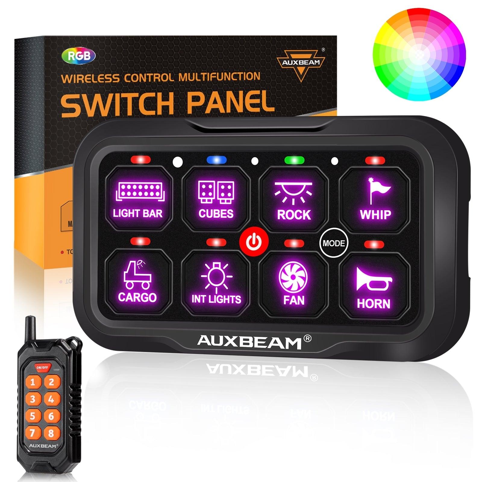 RC-800 RGB Switch Panel with Remote Controller, Toggle/ Momentary/ Pulsed Mode Supported(One-Sided Outlet)