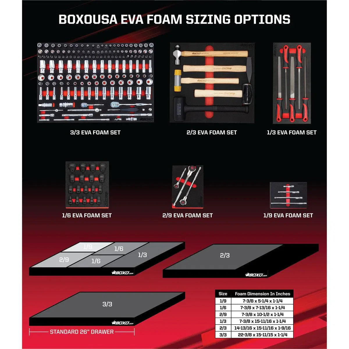 BoxoUSA 6-Piece Metric 6-Point & 12-Point Flare Nut Wrench Set | 1/3rd EVA Foam BX748-R2