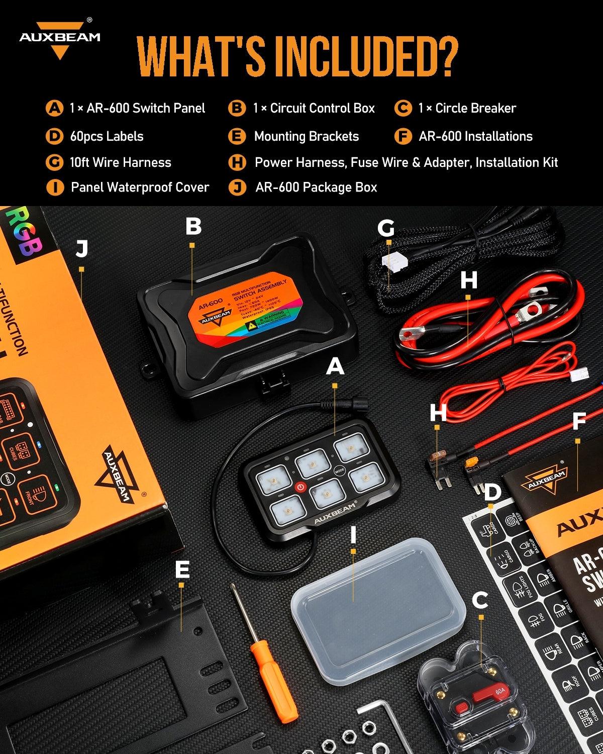 AR Series 6/8 Gang LED Switch Panel,Off Road Light Controller