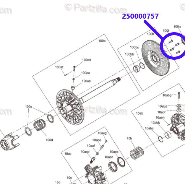 Ski Doo & X3 Titanium Governor Cup Bolt Set, Screw Button (QTY 6) M8X25MM OEM #250000757 - RPM SXS