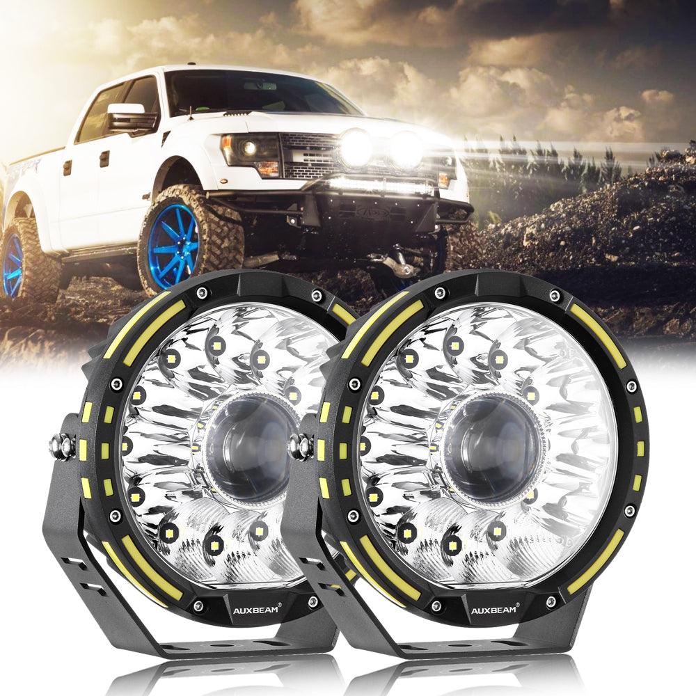 (2pcs/set) 7 Inch 230W 33332LM 360-PRO Series Custom Lens Offroad LED Driving Lights+Amber/Black Covers(Optional) for FORD F150 F250