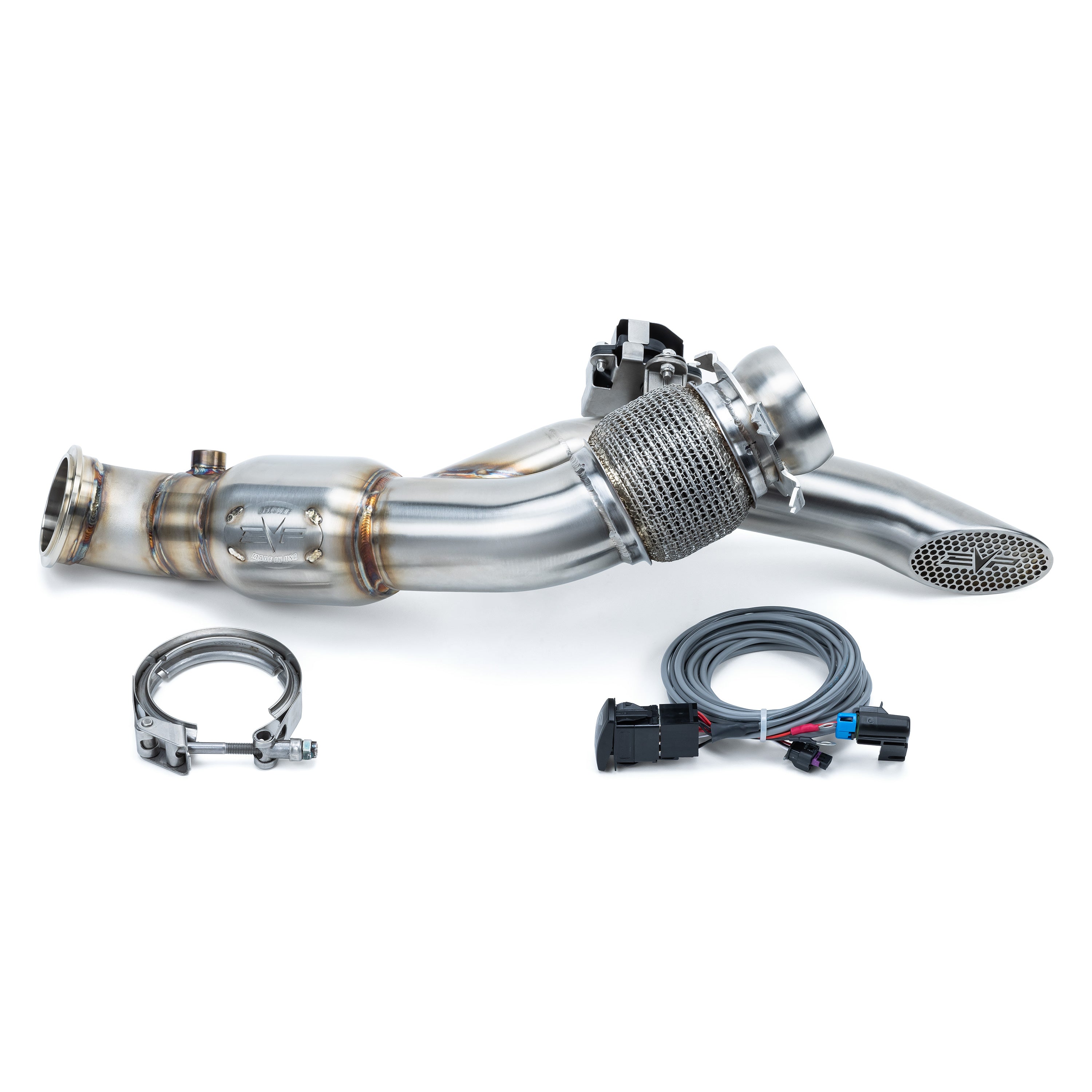 EVP Racing Shocker Electric Side-Dump Down Pipe with Bullet Muffler for Can-Am Maverick R