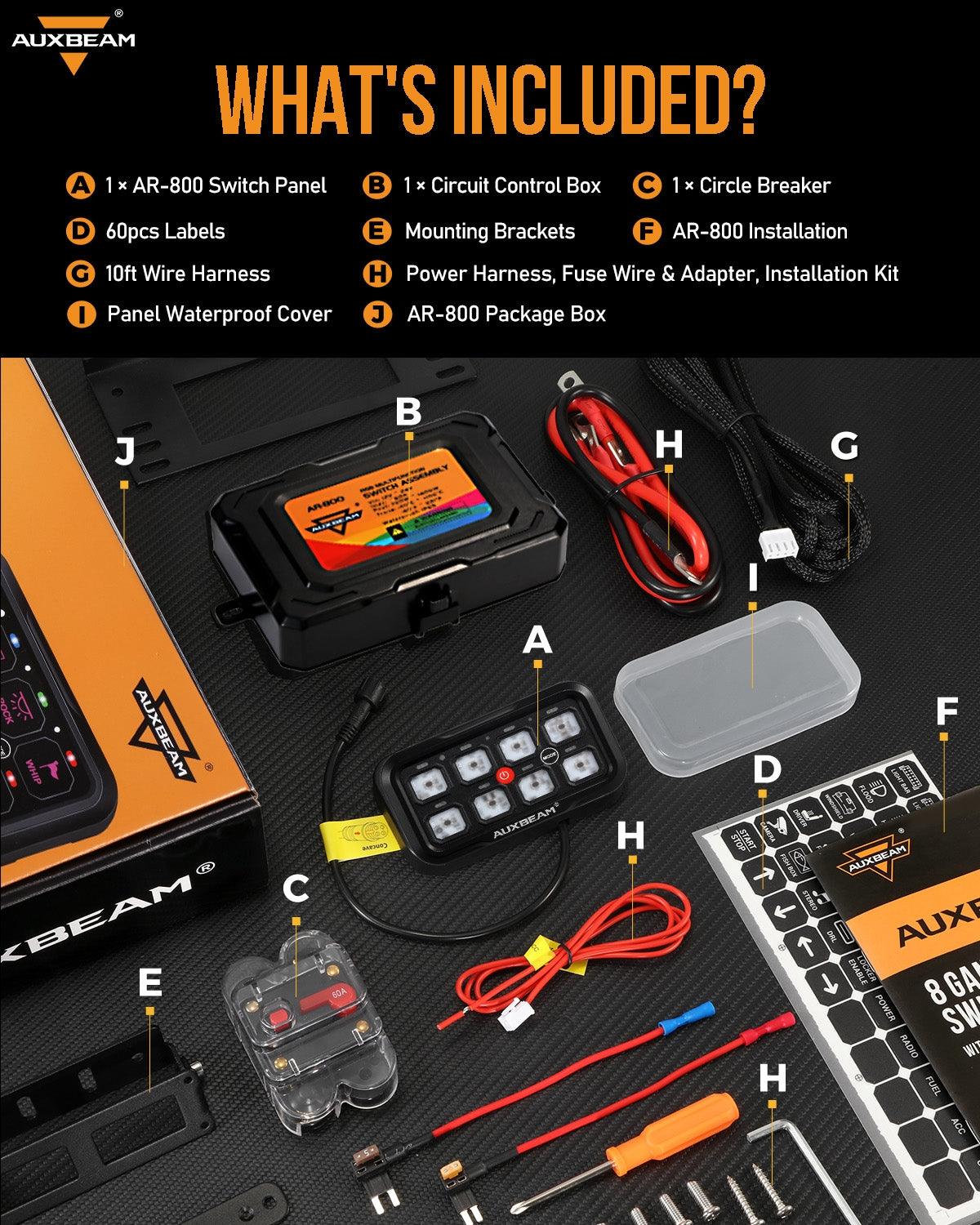 AR-800 RGB Switch Panel + 3 Inch LED Pods with White&Yellow Cover