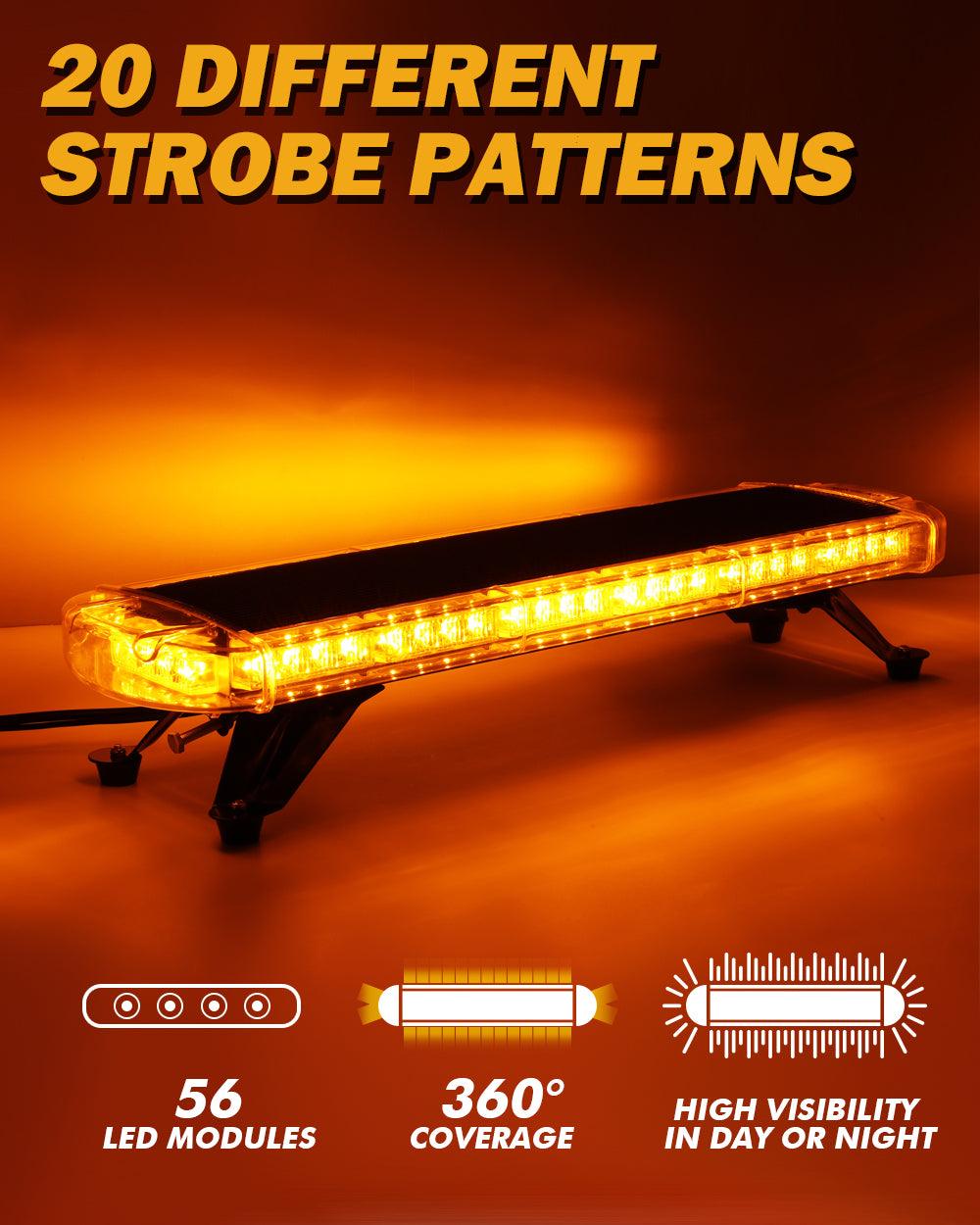 31.5" Rooftop Strobe Flashing Light Bar with Mounting Brackets 20 Flashing Modes Emergency Safety Warning Caution Beacon Lights