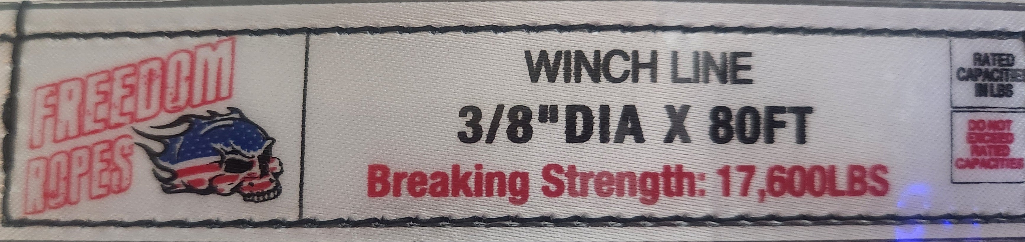 Freedom Ropes 3/8"x80' Freedom Winchline with Soft Shackle - Synthetic Winchline