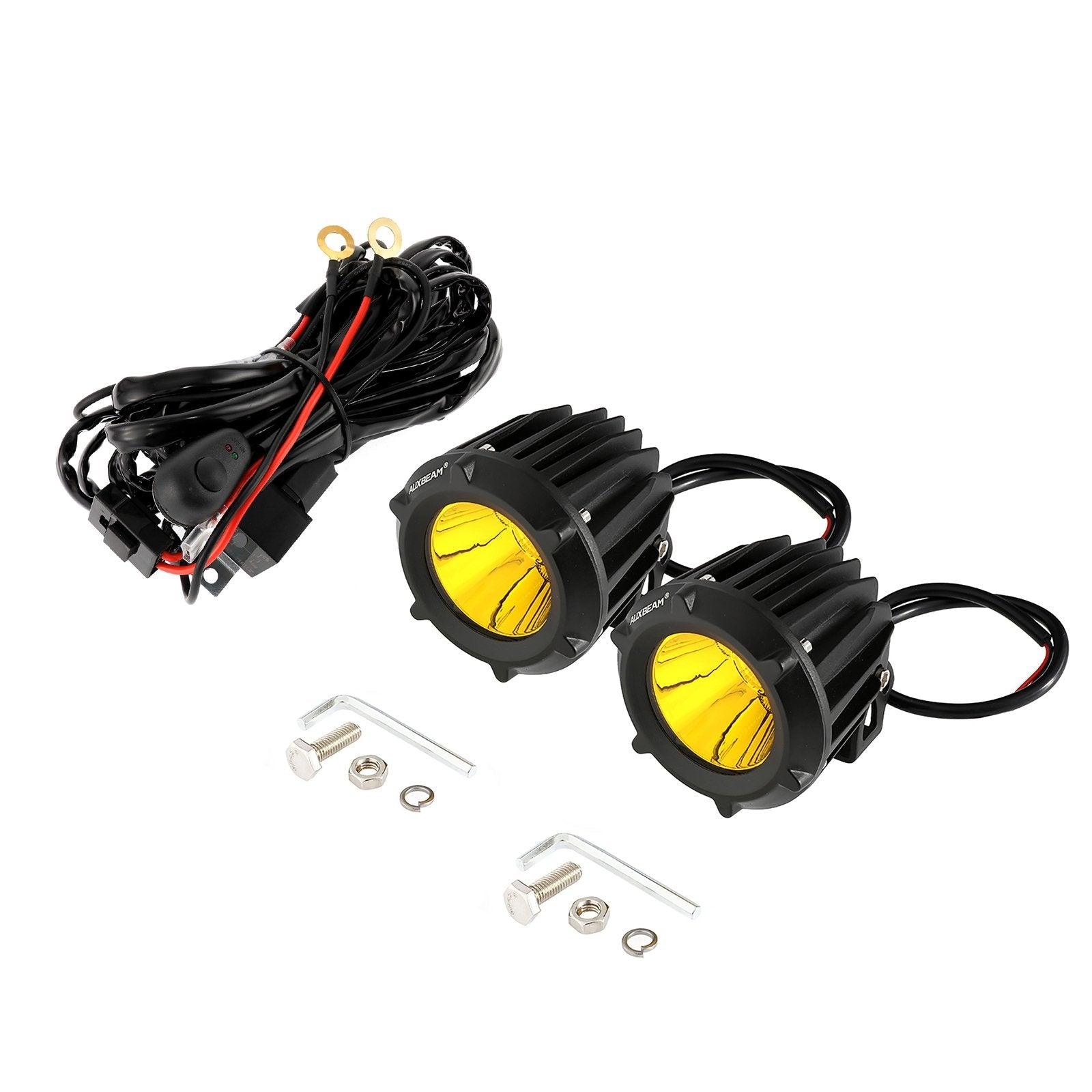 3.5 Inch 50W Round/Square LED Driving Lights Combo White/Yellow with wiring harness for 2000 FORD F250