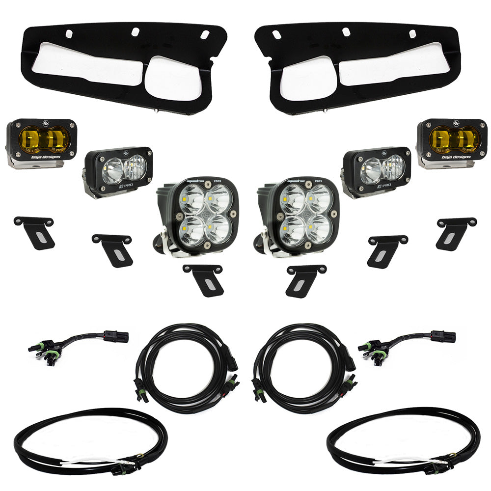 Ford Bronco (21-Present) S2 SAE Amber FPK Pro w/Upfitter Wiring Harness for OEM Steel Bumper Baja Designs