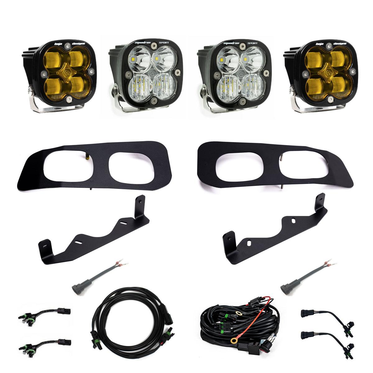 Squadron SAE/Sport Fog Pocket Kit 2023-On Ford F-250/350 Super Duty SAE Fog Amber Toggle Wiring