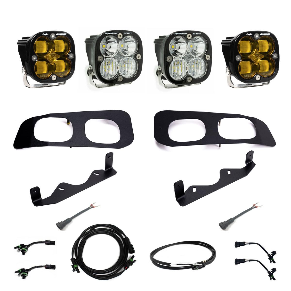 Squadron SAE/Sport Fog Pocket Kit 2023-On Ford F-250/350 Super Duty SAE Fog Amber Upfitter Wiring