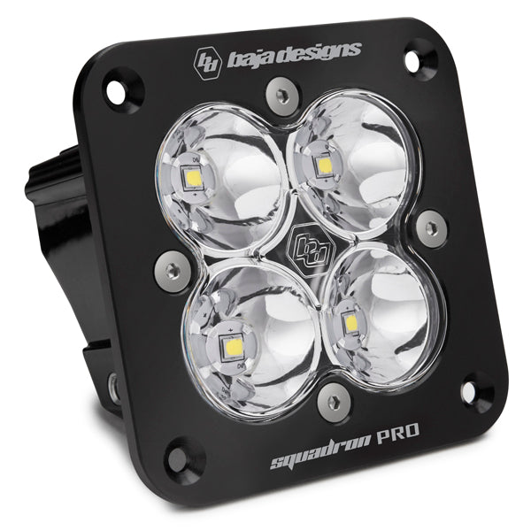 Flush Mount LED Light Pod Black Clear Lens Spot Pattern Squadron Pro Baja Designs