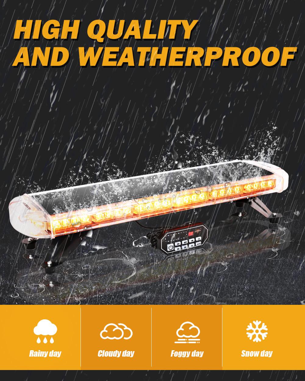 31.5" Rooftop Strobe Flashing Light Bar with Mounting Brackets 20 Flashing Modes Emergency Safety Warning Caution Beacon Lights