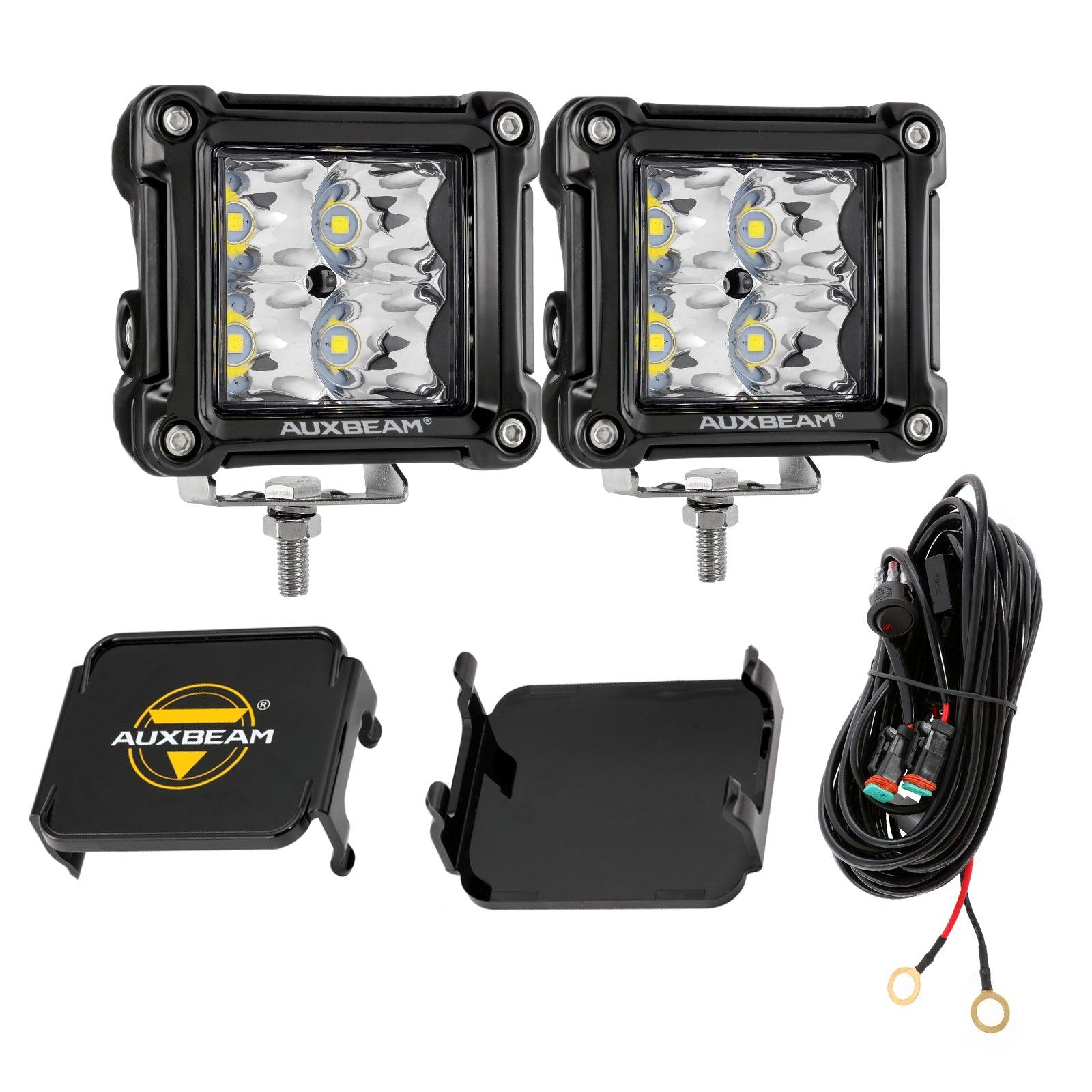 3" 40W LED Pods Light Spot/Flood Multicolor frame with wiring harness for JEEP