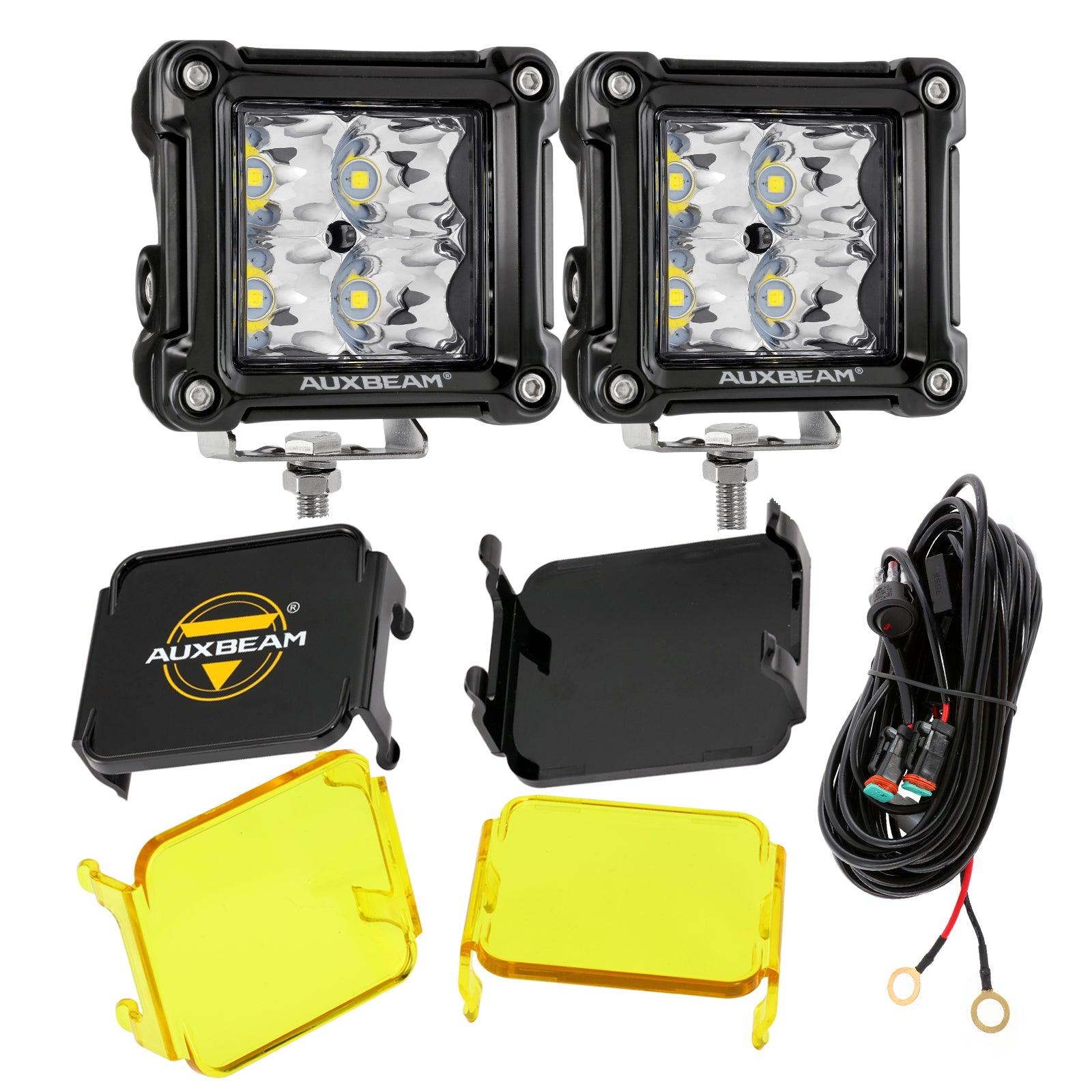 3" 40W LED Pods Light Spot/Flood Multicolor frame with wiring harness for JEEP