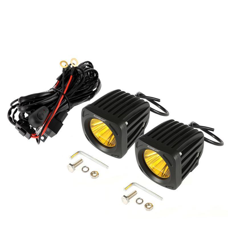 3.5 Inch 50W Round/Square LED Driving Lights Combo White/Yellow with wiring harness for 2000 FORD F250