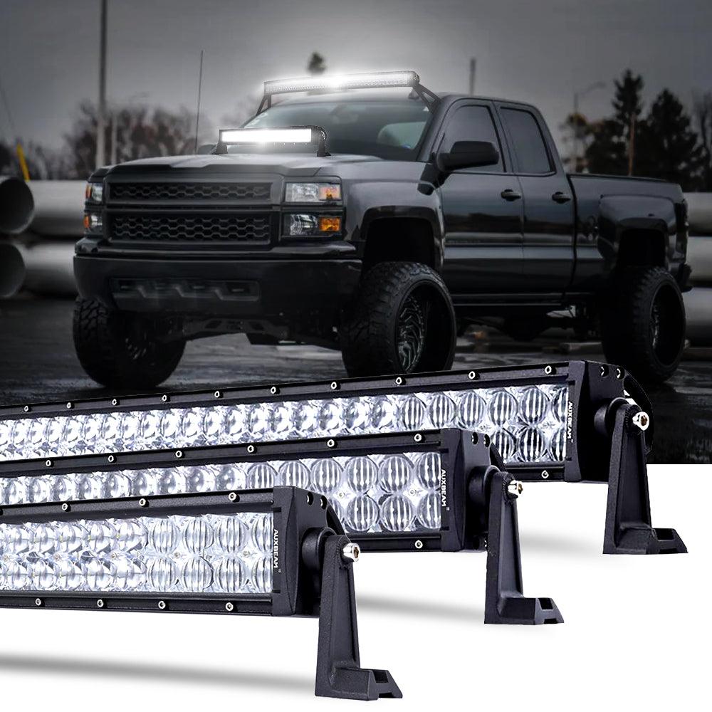 22 Inch-52 Inch 5D Series Straight/Curved Combo Beam Double Row LED Light Bar for 2015 Chevy Silverado 1500 2500 3500