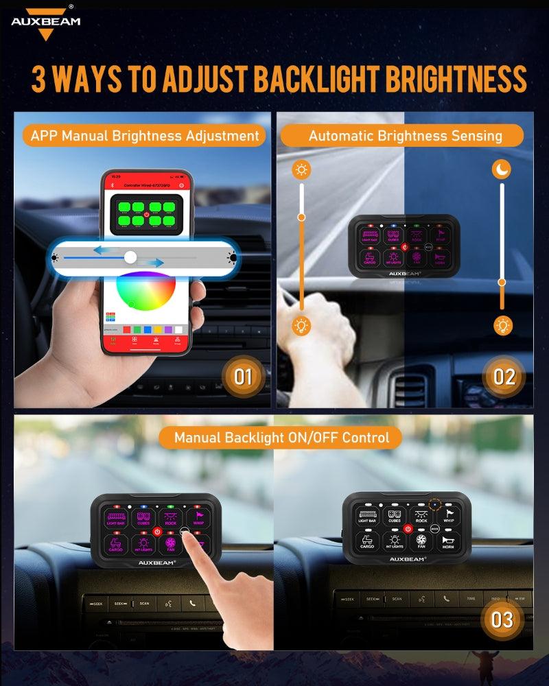 AR Series 6/8 Gang LED Switch Panel,Off Road Light Controller