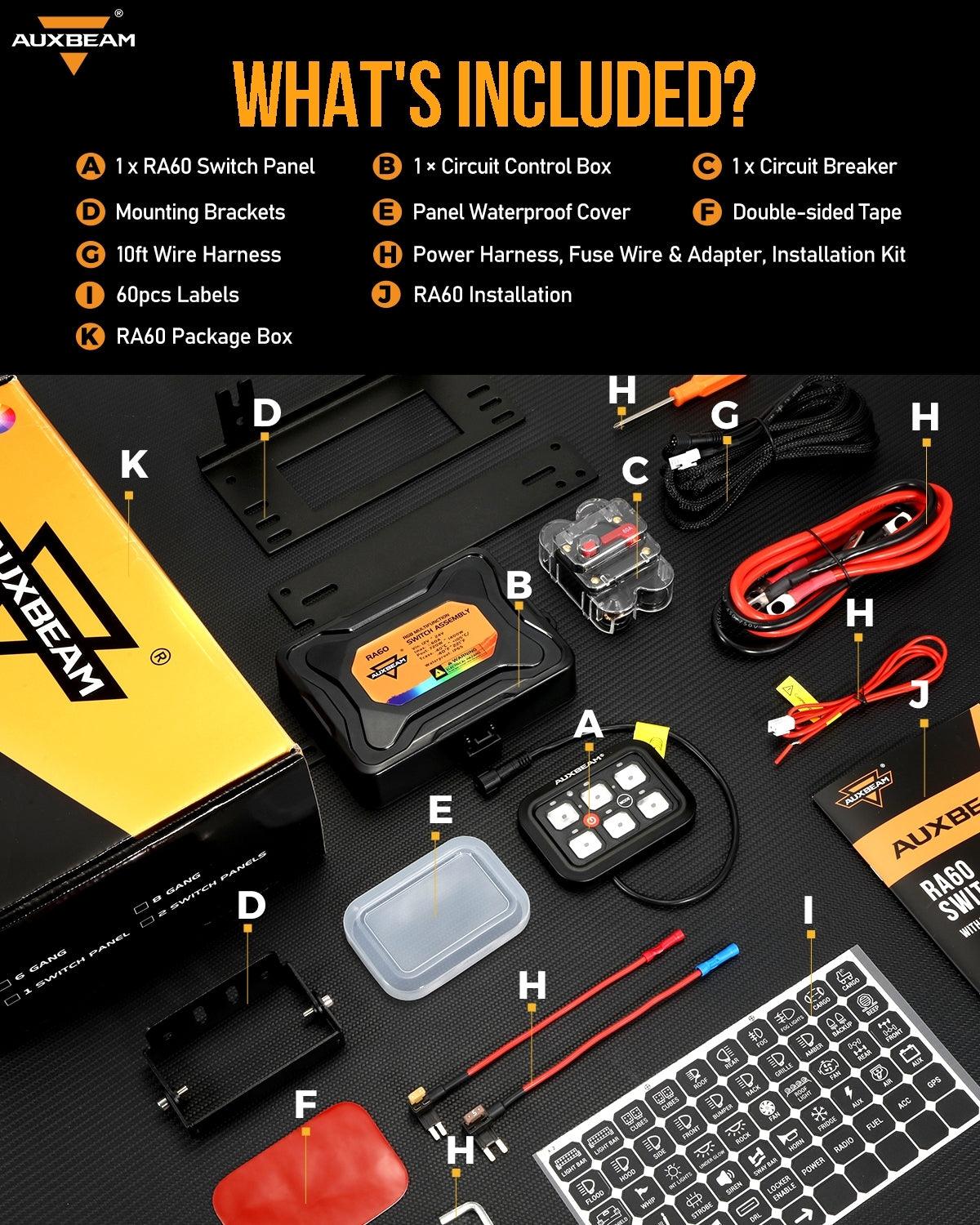 RGB Series 6/8/12 Gang LED Switch Panel,Off Road Light Controller