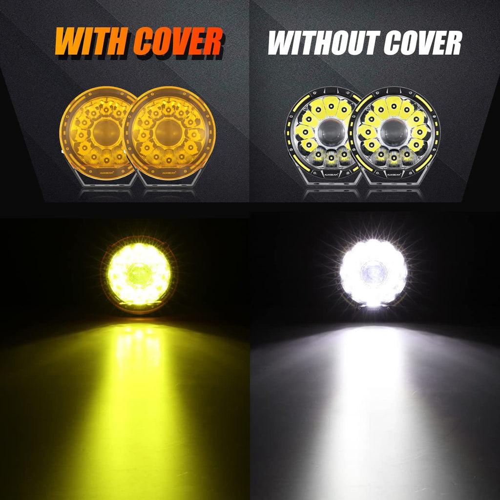 (2pcs/set) 7 Inch 230W 33332LM 360-PRO Series Custom Lens Offroad LED Driving Lights+Amber/Black Covers(Optional) for FORD F150 F250