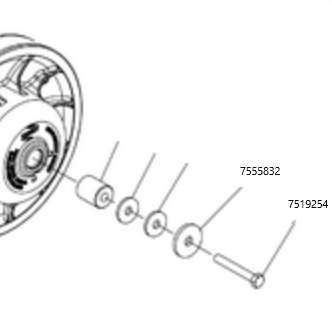 Polaris RMK 800 / 850 / 9r / Boost Titanium Secondary Bolt & Washer 7519254 / 7555846 : HEX FLANGE M10 X 1.25 X 40 - RPM SXS