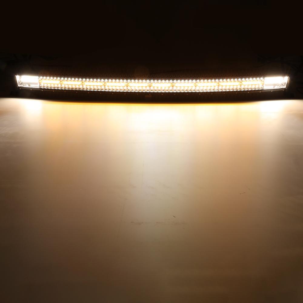 50 Inch 6 Modes White&Amber Curved Off Road Led Light Bar