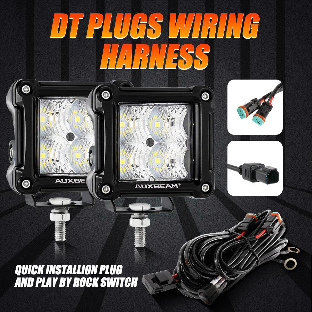 3" 40W LED Pods Light Spot/Flood Multicolor frame with wiring harness for JEEP