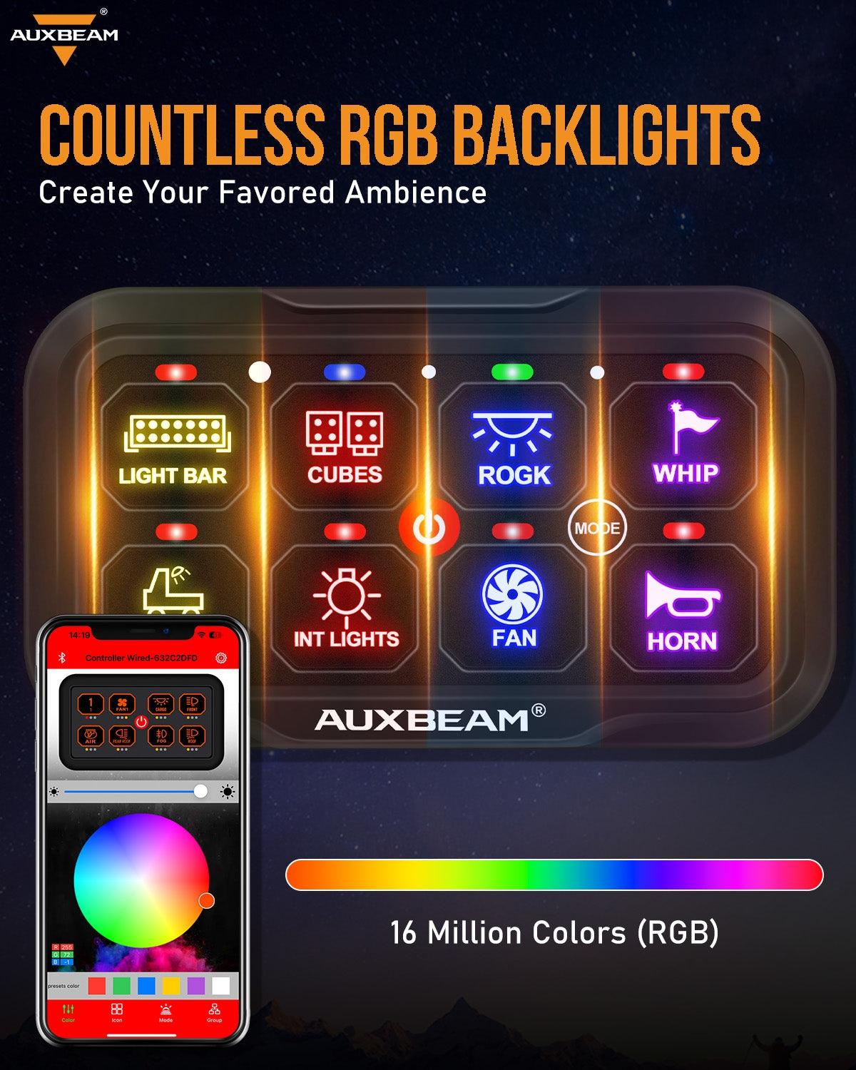 AR-800 RGB Switch Panel + 3 Inch LED Pods with White&Yellow Cover