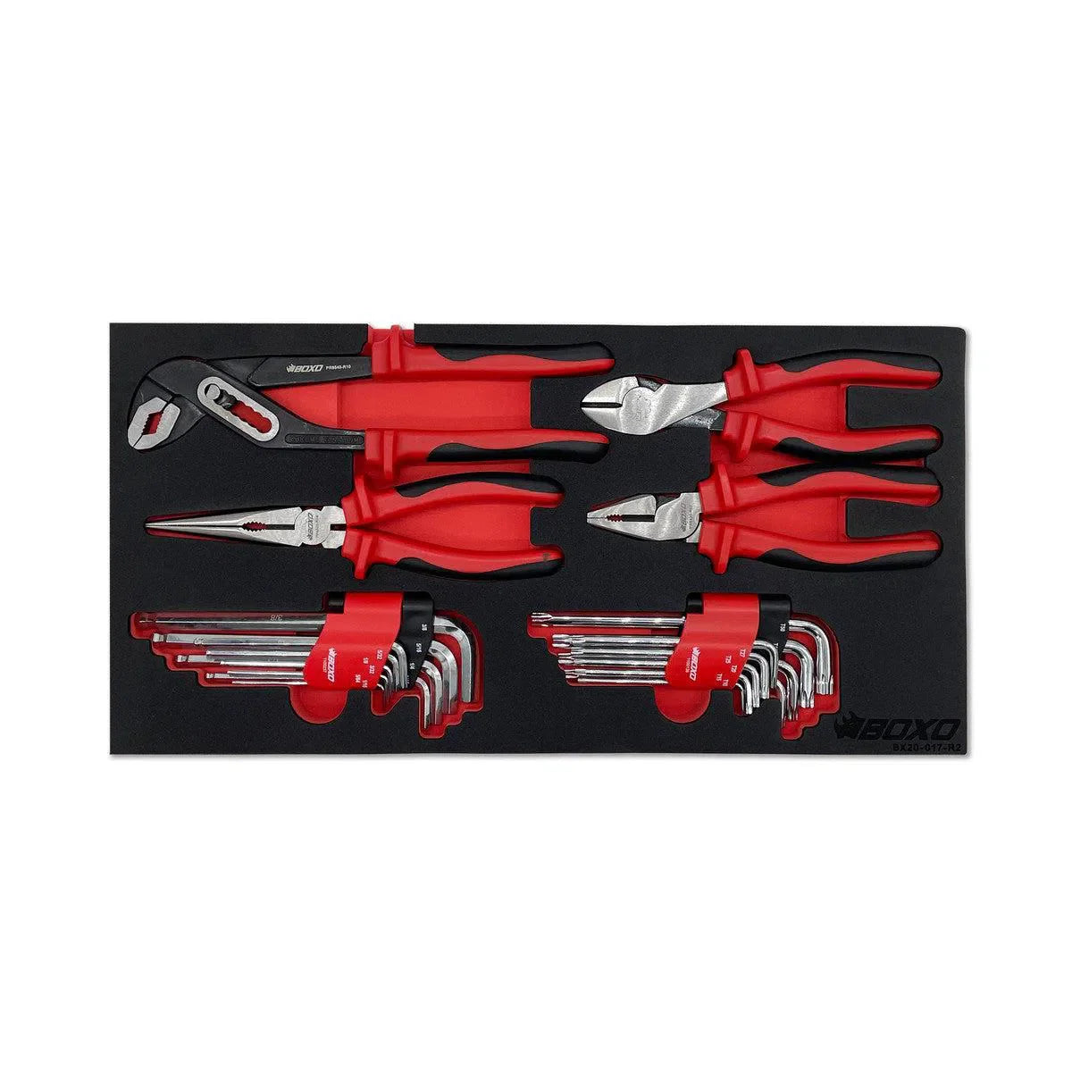 BoxoUSA 117-Piece SAE Tool Set for 3-Drawer Hand Carry Box BXE002-R2