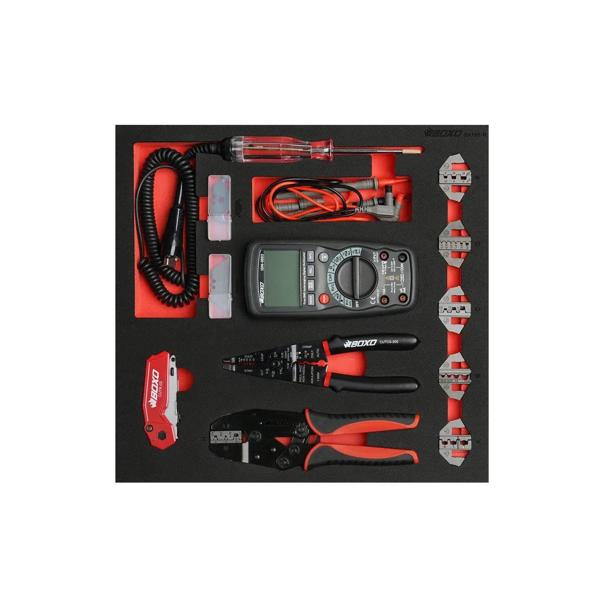 BoxoUSA 14-Piece Electrical Tool Set | 2/3rd EVA Foam BX790-R