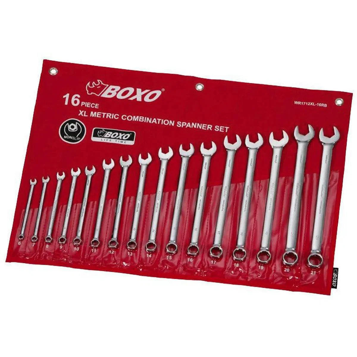 BoxoUSA 16-Piece Metric XL Combination Wrench WR1712XL-16RB