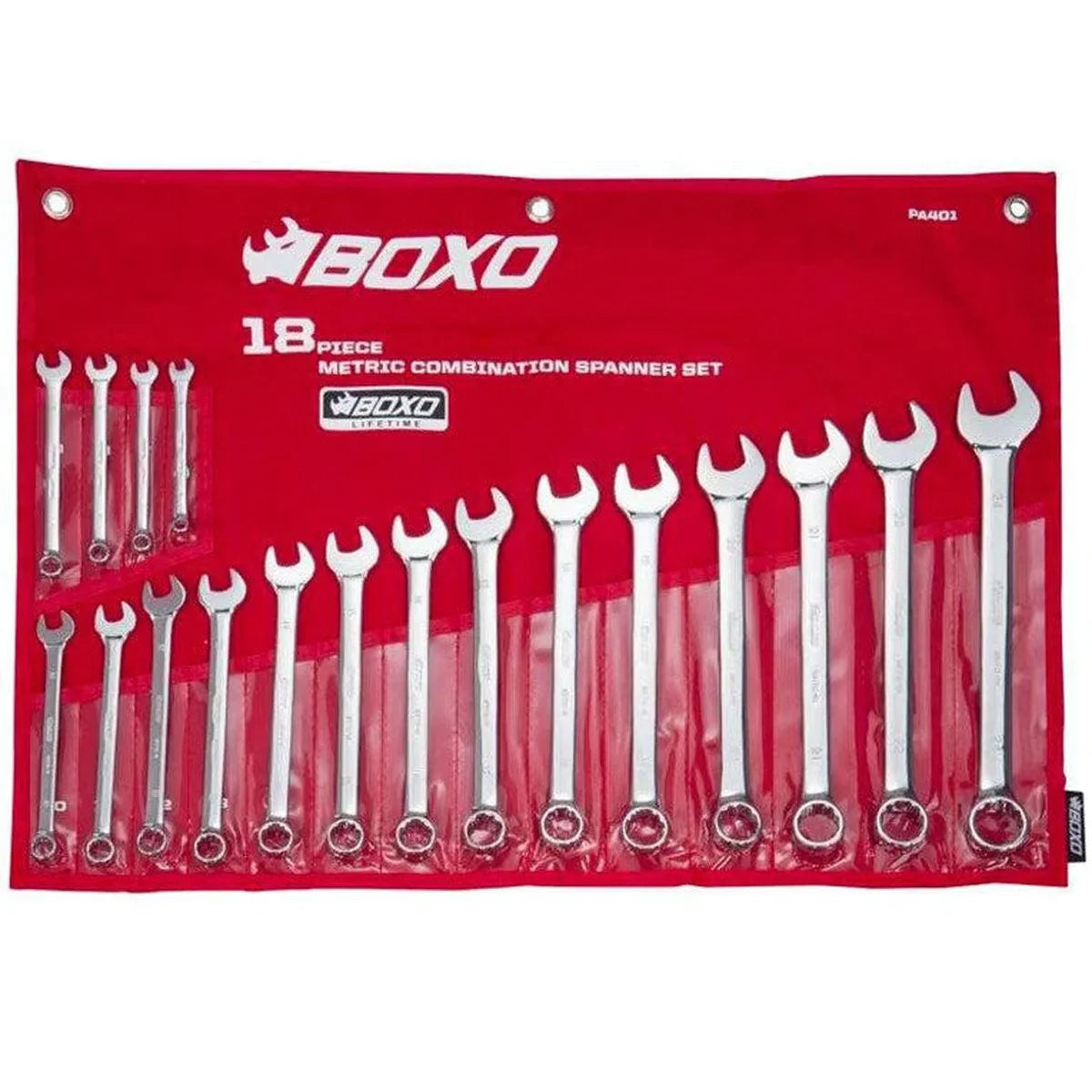 BoxoUSA 18-Piece Metric Combination Wrench Set (6-24mm) PA401