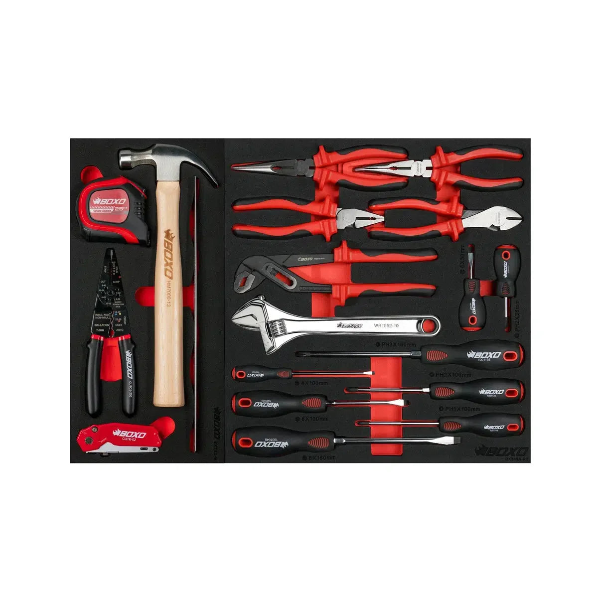 BoxoUSA 19-Piece Screwdriver, Plier, and Utility Tool Set BX248B-R2