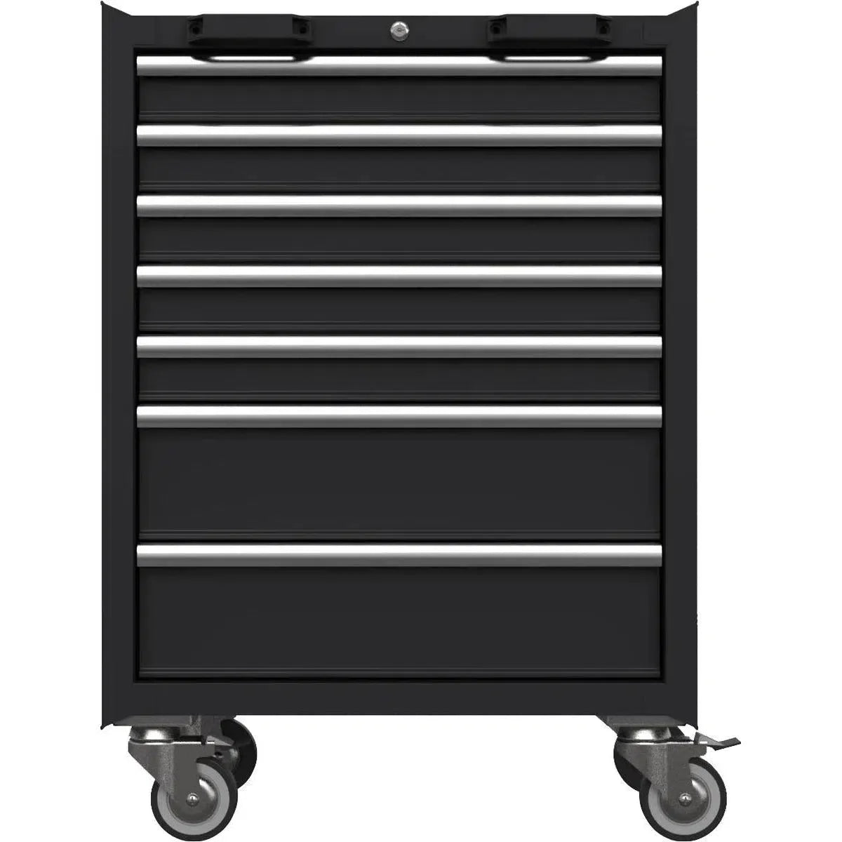 BoxoUSA 26" 7-Drawer Roller Cabinet with Aluminum Handle, Dark Grey MST260072DG2