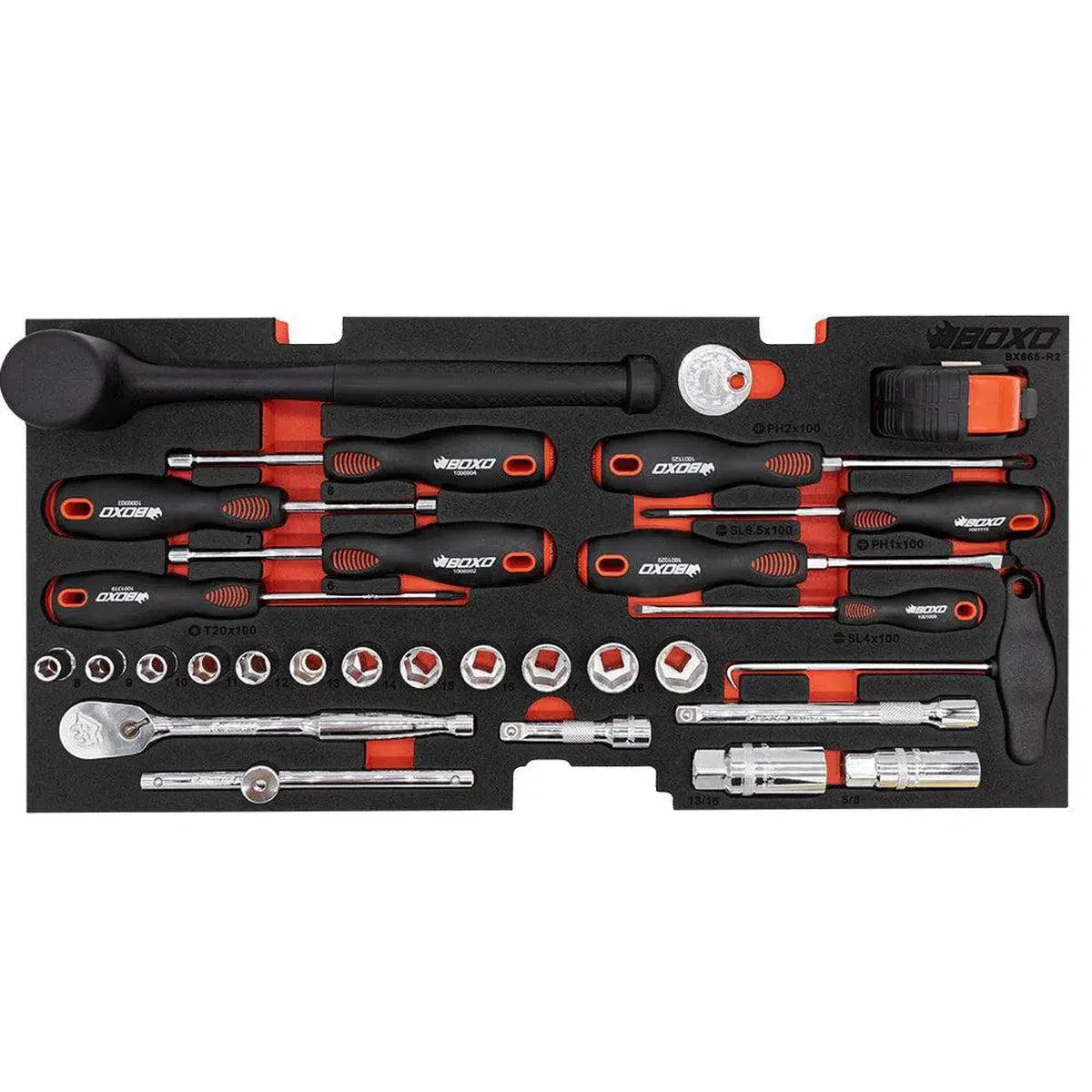 BoxoUSA 69-Piece Karting Tool Set for 3-Drawer Hand Carry Box BXE052-R2