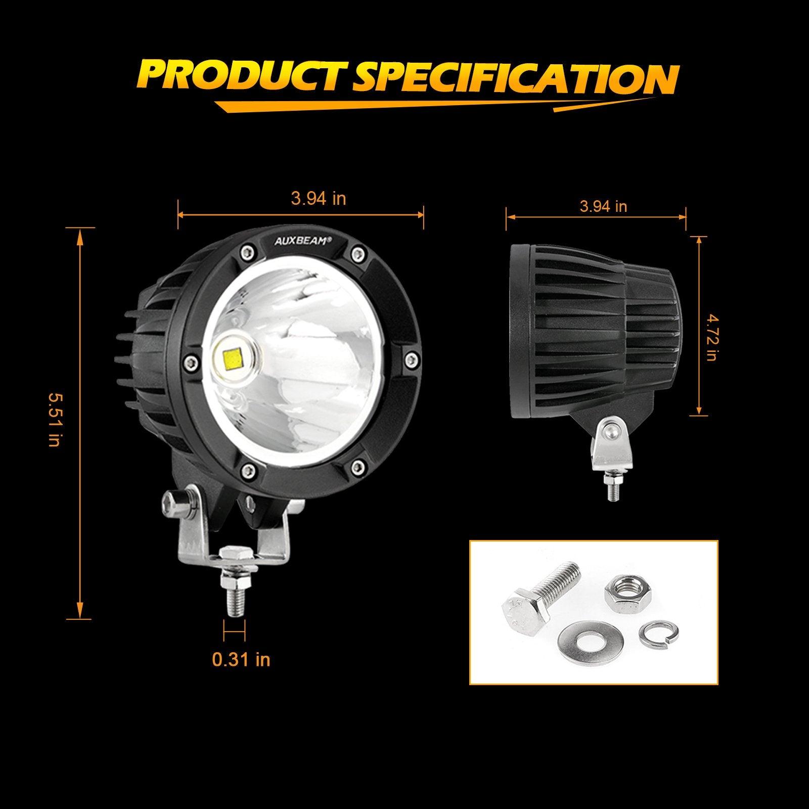 C4 Series | 4 Inch 100W Spot Round LED Pods White LED Driving Lights