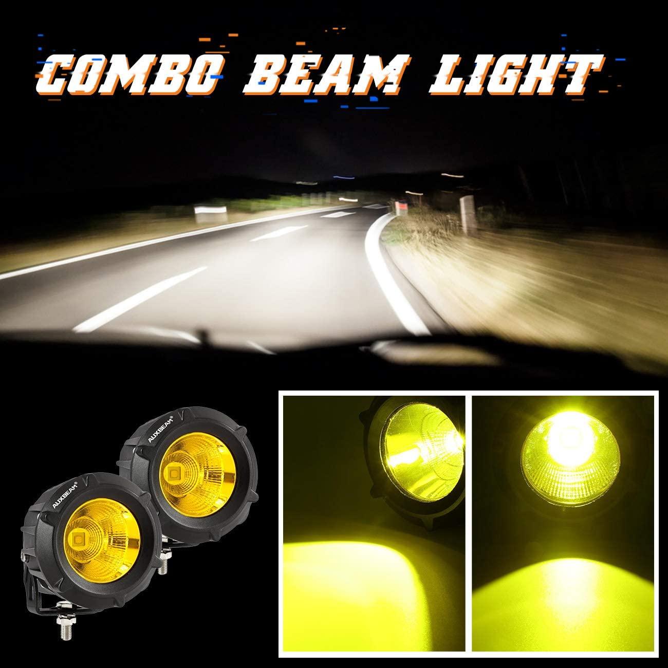 3.5 Inch 50W Round/Square LED Driving Lights Combo White/Yellow with wiring harness for 2000 FORD F250