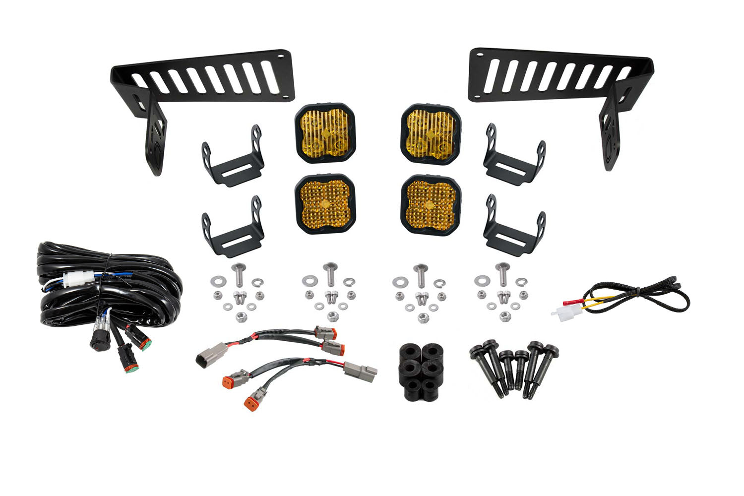 SS3 Cowl LED Bracket Kit for 2018-2021 Jeep JL Wrangler/Gladiator, Yellow Sport