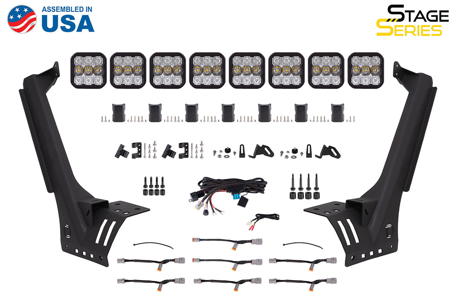 Jeep JL SS5 Sport CrossLink Windshield White Combo Lightbar Kit Diode Dynamics