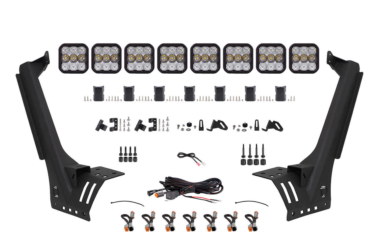 Jeep JL SS5 Sport CrossLink Windshield White Combo Lightbar Kit Diode Dynamics